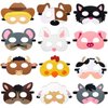 CiyvoLyeen Farm Animal Party Masks Barnyard Animal Felt Masks for Petting Zoo Farmhouse Theme Birthday Party Favors Kids Costumes Dress-Up Party Supplies(12 Pieces)