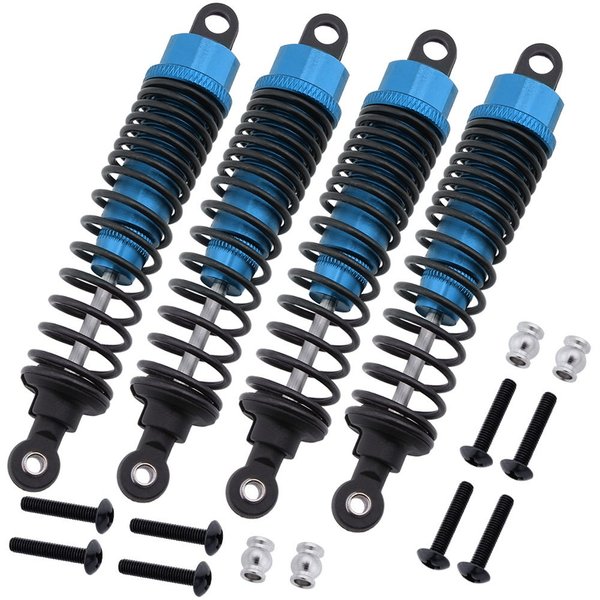 (4-Pack) HobbyPark Aluminum Shock Absorber Assembled 166004 Blue for Redcat Shockwave Sandstorm Tornado Epx/PRO S30 Parts