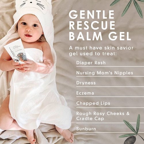 VIVAIODAYS - Olive Oil Rescue Balm Gel to Soothe Skin, Prevent Diaper Rash & Relieve Eczema, Gel Moisturizer for Face, 100% Natural, 96.8% Organic, COSMOS ORGANIC Certified, Safe for All Ages, 75 ml