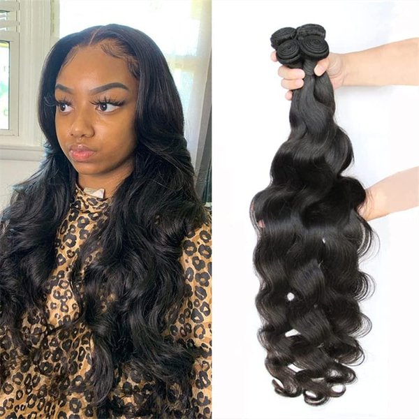 Body Wave 4 Bundles (30 28 26 24) Human Hair Bundles 10A Grade Brazilian Virgin 100% Unprocessed Human Hair Wavy Bundles Natural Black Weave Hair Extensions