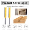 HOHXEN Straight Router Bit, 1/4 Inch Shank Double Flute Flush Trim Carbide Router Bits Milling Cutter for Plywood Wood Joinery - 1/4" Shank 3/8" Diameter 2" Height
