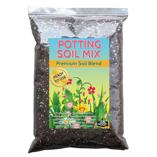 Premium Potting Soil Mix with Peat Moss, Vermiculite, Perlite (Made in USA) (4 Dry Quarts)