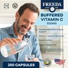 FREEDA Vitamin C - Buffered Vitamin C 500mg - Kosher - Powerful Antioxidant Immune Support - Sensitive Stomach Vitamins C Capsules Calcium Ascorbate - Vitamin C 500 mg - VIT C Supplement (250 Count)