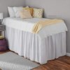 Ruffled Dorm Sized Bed Skirt Twin XL-College Dorm Bed Skirt - Extra Long Dorm Room Bed Skirt - Extended Bed Skirt Twin XL Perfect for College Loft Beds - White Dorm Bed Skirt (Twin XL/32 Drop)
