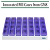 GMS 4 Times Per Day Weekly Slant Tray Pill Organizer – Includes 7 Removable Pill Boxes Designed to Protect and Remind That its Medication Time during Travel, Work and Any Other Daily Activity (Purple)