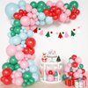 Ouddy Life Christmas Balloon Arch Garland Kit 156 pcs Christmas Pastel Pink Red Green Foil Balloons Xmas Tree Garland for Christmas Theme New Year Birthday Holiday Baby Shower Winter Party Decorations