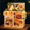 Flever Dollhouse Miniature DIY House Kit Creative Room with Furniture for Romantic Valentine's Gift (Happiness ice Cream Shop)