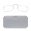 ThinOptics Universal Pod Rectangular Reading Glasses, Clear Frames/White Case, 1 x + 1