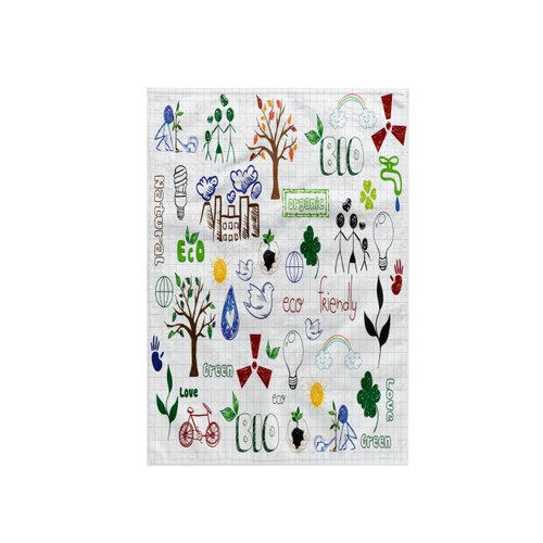 3D Rose Cute Eco-Friendly Earth Day Environment Doodles Environmentalist Design Hand/Sports Towel, 15 x 22