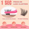 Self Adhesive Eyelashes - Lash Clusters Kit With Tweezers,False Eyelashes，10-16MM Lashes Clusters D Curl,Lash Extension Kit， Lash Case With Mirror,Eyelash Clusters ，Full & Dramatic Look