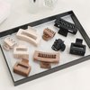 CHANDAT 3 Style Hair Claw Clips 9 pcs Medium Claw Clips Hair Clips for Women Rectangle Claw Clips for Thick Hair Square Hair Clips for Thin Hair Accessories for Women - Brown