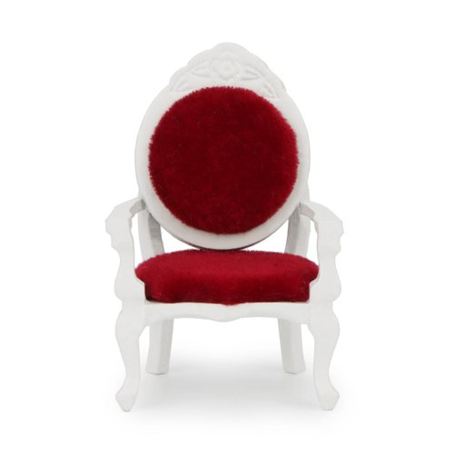 Dollhouse Chair Miniature Furniture Retro Vintage Chair Wooden Accessories 1:12 Chairs Upholstered Victorian Carved Armchair for Christmas Decoration Ornament (C)
