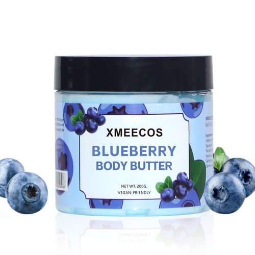 XMEECOS Body Butter| Moisturizing| Vegan friendly| Cruelty-free| for men and women| Gentle| Great for dry skin (Blueberry)