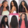 Kinky Straight Clip in Hair Extensions Real Human Hair 8Pcs 120g Kinky Clip Ins Full Head Brazilian Remy Hair Extensions for Women Natural Black Double Weft Hair Extensions Clip Ins 20 Inch