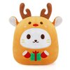 KOPHINYE Christmas Stuffed Animal Reindeer Plush, 10inch Cute Deer Cat Plush Pillow Soft Christmas Plush Toy, Christmas Stuffed Animals for Kids, Girls, Boys