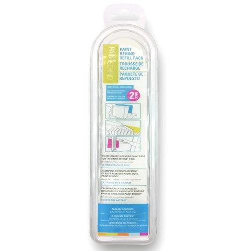 Paint Behind Refill Pack with Paint Tray 16 in. L x 12 in. W x 12 in. H Nylon Flat Paint Brush for Paint Behind Toilet Tool - Hard to Reach Areas, Wall Painting Supplies for Home Improvement Paint Kit