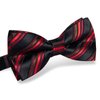 YourTies Red and Black Striped Bow Ties for Men Formal Party Silk Pre Tied Bowtie Gift Wedding Party