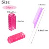 24PCS Small Plastic Hair Curlers Rollers Set, 0.8in/2cm Snap on Hair Rollers Heatless Hair Rollers Self Grip Rollers with Mini Comb Hairdressing Curlers Tools for Medium Short Hair (Pink)