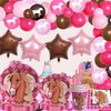 Horse Birthday Party Supplies-Complete Pack Horse Party Tableware Set Including Horse Party Plates Cups Napkins Straws Serves 16 for Girls Horse Birthday Baby Shower Decorations