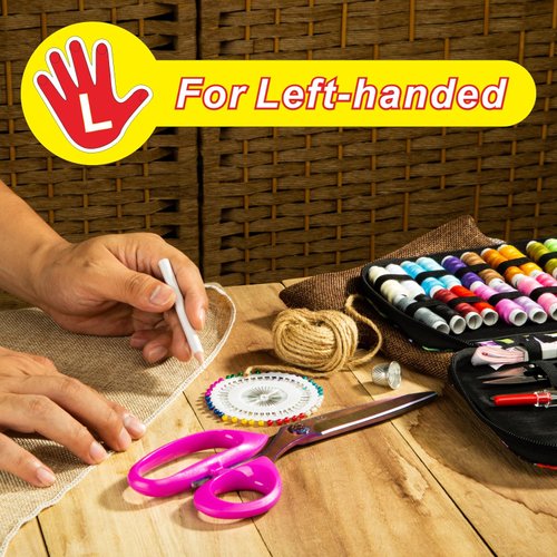 DIGNITY Left Handed Scissors Adults,Titanium Coating Forged Stainless Steel,Comfort Grip Shears,Super-sharp, for Office Home General Use Professional Crafting, 9.3 Inch