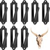 Dunzy 12 Pack European Style Mount Skull Hanger Skull Wall Mount Bracket Hangers Deer Hanger Complete with Simple Easy Installation Kits for Indoor Outdoor Small Game Animals Mule (Brown)