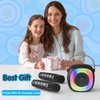 Karaoke Machine for Kids Adults, Portable Bluetooth Speaker with Wireless Microphone and Colorful Lights, Gifts for Girls Boys Birthday/Home Party(Black)