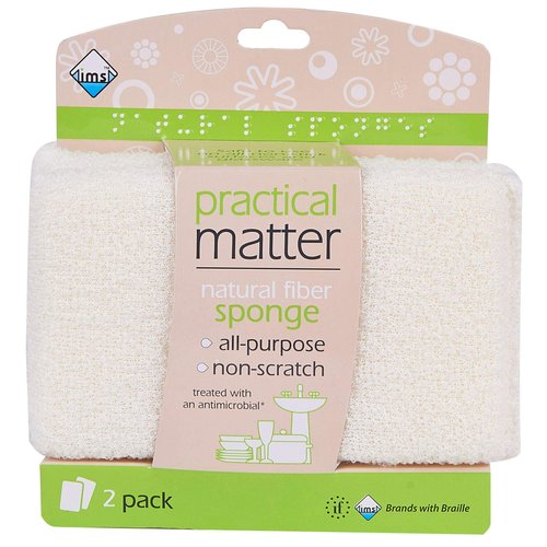 Practical Matter Organic Cotton Fiber All-Purpose Kitchen Sponge (Pack of 2)