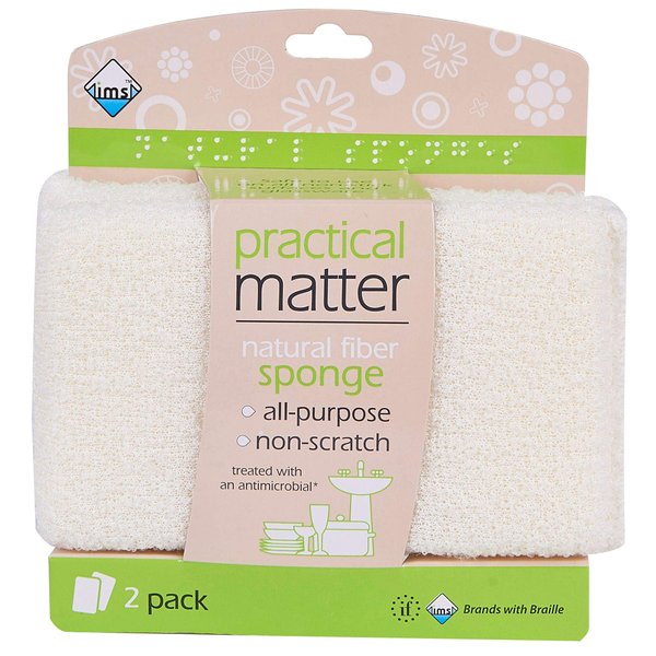 Practical Matter Organic Cotton Fiber All-Purpose Kitchen Sponge (Pack of 2)