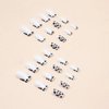 OCOUYVD 24Pcs Leopard Press on Nails Short French Tip Fake Nails Square Acrylic Nails Silvery White Stick on Nails with Designs Glossy French Glue on Nails for Women and Girls Nail Decorations