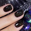 RARJSM Gel Nail Polish Black Glitter Sparkly Chunky Iridescent Rainbow Shimmer Pigments Nail Gel Polish Soak off Led UV Curing Required for Nail Art Salon Manicure 15ml Fall Winter Christmas