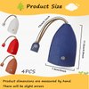 WisePoint Cute Key Fob Case 4PCS, PU Leather Car Key Case Portable Key Pouch for Car Keys, Personalized Pull Out Key Bag (grey/blue/red/brown)