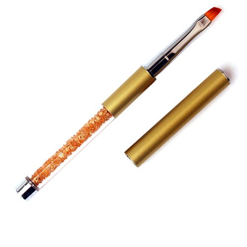 WOKOTO Nail Art Flat Painting Pens Nail Brush Acrylic Handle Acrylic UV Gel Salon Pen Flat Brush Polish Tool