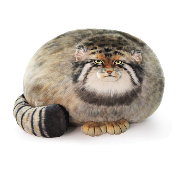 Sew Butiful Steppe Cat Plush, Cat Stuffed Animal 35cm/14inch, Pallas Cat Plush Pillow, Cute Plushies for Girls, Soft Plush Pillow, Throw Pillow Doll Decoration Doll Gift for Kids Boys Party Christmas
