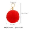 Auihiay 18 Pieces Pom Poms Keychains Fluffy Pompoms Keychain Faux Rabbit Fur Pompoms Keyring