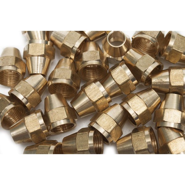 Generic Brass 3/8" OD Short SAE 45 Deg Flare Nut,Brass Flare Tube Fitting(Pack of 10)