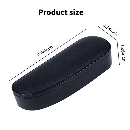 Miytsya 1 PC Car Armrest Support Left Elbow Pad Extender, Relieve Driver Arm Fatigue Car Armrest Cover, 7.9" x 3.1" Height Adjustable Comfort Central Lift Storage Box, for Most Cars (Black)