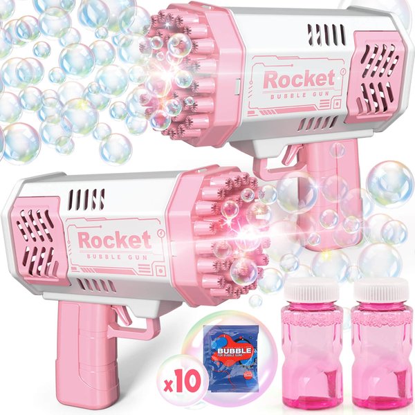 Beria 2 Pack Bubble Gun, Bubble Machine for Toddlers, Toys for Kids 3 4 5 6 7 8 Years Old, Bubbles Maker Blower, Toy for Boys Girls Outdoor Indoor Birthday Wedding Party, Gifts for Ages 4-8