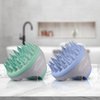 Hair Shampoo Brush and Scalp Exfoliator - Soft Silicone Scalp Massager Hair Growth Stimulator for Wet or Dry Hair - In Shower Scalp Scrubber for Dandruff Removal Made with Recycled Wheat Straw 2 Pack