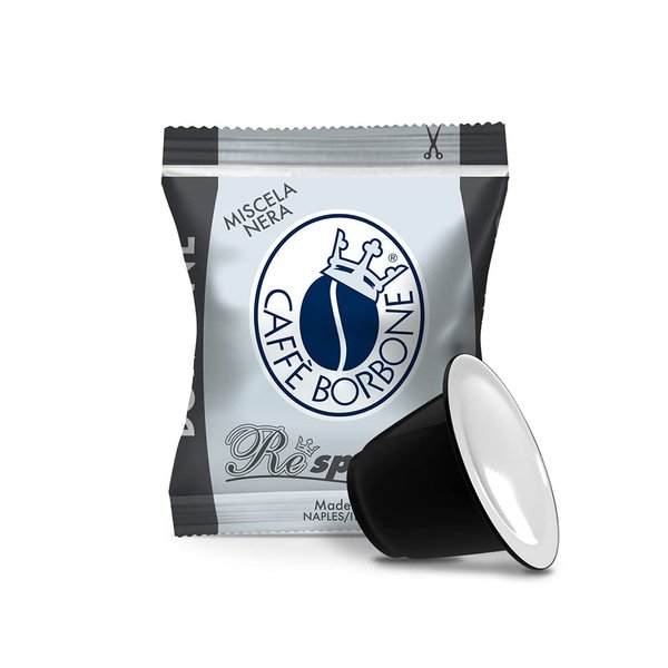 Caffe Borbone Nespresso Compatible Coffee Pods, Black Blend, Freshly Roasted and Packaged in Italy - 50 Individually Wrapped Coffee Pods - NOT Compatible with Vertuo