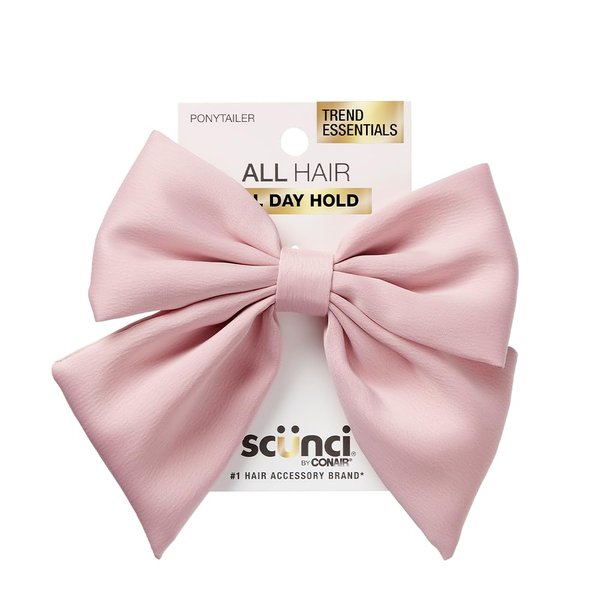 Scunci by Conair elastic bow hair tie - hair elastics - bows - hair accessories for women - hair bows - Blush Pink Color