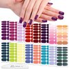 WOKOTO 16 Sheets Solid Nail Stickers Full Nail Wraps Gel Nail Strips Nail Polish Stickers For Kids Girls Nail Art Sticker Nails For Women Gel Nail Sticker Stick On Nails Solid Nail Polish Strips Wraps