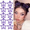 Paderison 10Pcs Star Hair Clips Y2K Star Star Hair Clip for Teens Cute Metal Hair Barrettes Kawaii Hair Accessories for Women Teens Y2K 2000s Non Slip Rave Accessories(Purple)