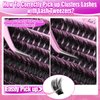 Yawamica Fluffy Lash Clusters Thick 200D Volume Eyelash Clusters 14-20mm Wispy Individual Lashes D Curl Cluster Eyelash Extensions 240pcs DIY Lash Extension for Beginners