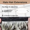 SilkStrands Halo Hair Extensions 20 Inch Invisible Wire Hair Extensions with 4 Secure Clips Adjustable Long Wavy Hair Extensions for Women Secret Hair Piece for Women