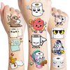 106 PCS Cute Funny Toilet Paper Temporary Tattoos Sticker Funny Toilet Paper Birthday Party Decorations Supplies Favors Gifts Baby Shower Boys Girls Cute Fake Tattoo School Reward Themed