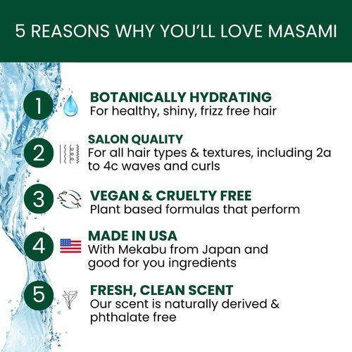 MASAMI Mekabu Hydrating Shampoo: Sulfate-Free, Paraben-Free, Vegan