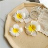 12PCS Women's Grils Hawaiian Plumeria Flower Hair Clips Wedding Bridal Decoration Hairpin Barrette Hair Accessories For Party Beach Holiday (yellow) 6CM