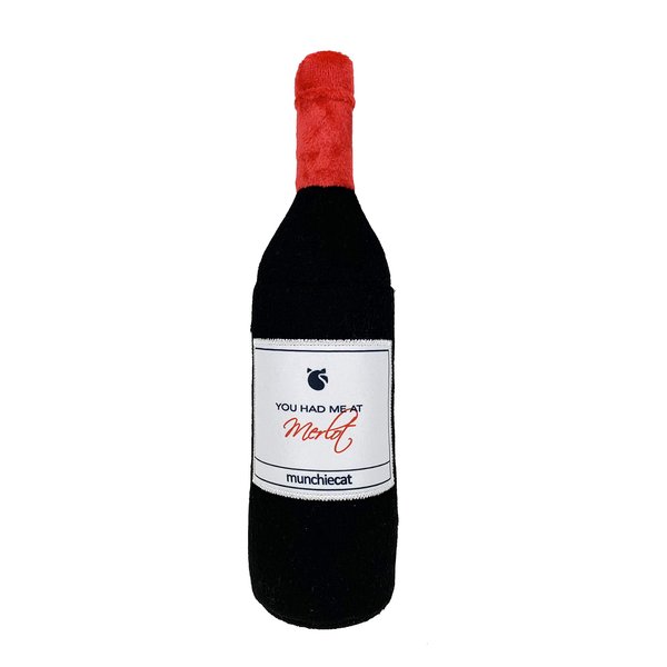 munchiecat Wine Bottle (Wine) Organic Catnip Toy, Feline Enrichment Kicker for Cats, Kittens, Durable design for play, USA made