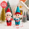 JOYIN 2PCS Christmas Elf Plush Doll,Tiny Elf Doll with Clothes and Belt Pattern Soft Plush Christmas Accessories for Christmas Holiday Decorations, Christmas Dress-Up Party.