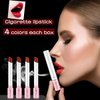 4 Colors Matte Cigarette Lipstick, Lip Tint Lip stain, Labiales Mate Velvet Lipstick 24 hours Long Lasting & Waterproof Tube Lipstick, Red Moisturizer Smooth Lip Stick Cosmetic